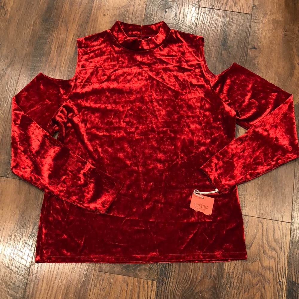 Mossimo Velour Cold Shoulder Top